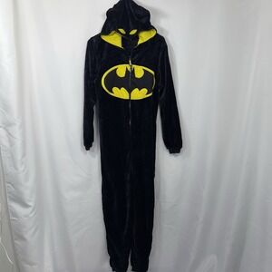 Unisex Batman One Piece Fleece Pajamas Or Costume With Hood Ears DC Comics Small